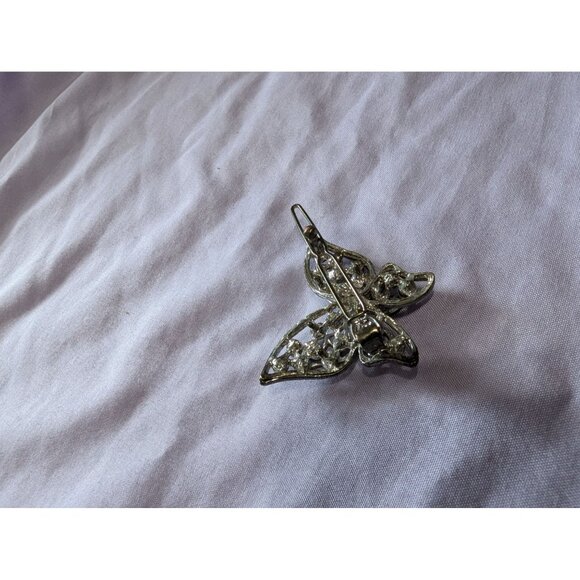 Vintage Butterfly Rhinestone Metal Hair Clip Barrette Elegant Design - Picture 2 of 4
